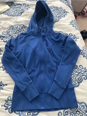 Athleta Royal Blue Full-Zip Hooded Sweatshirt